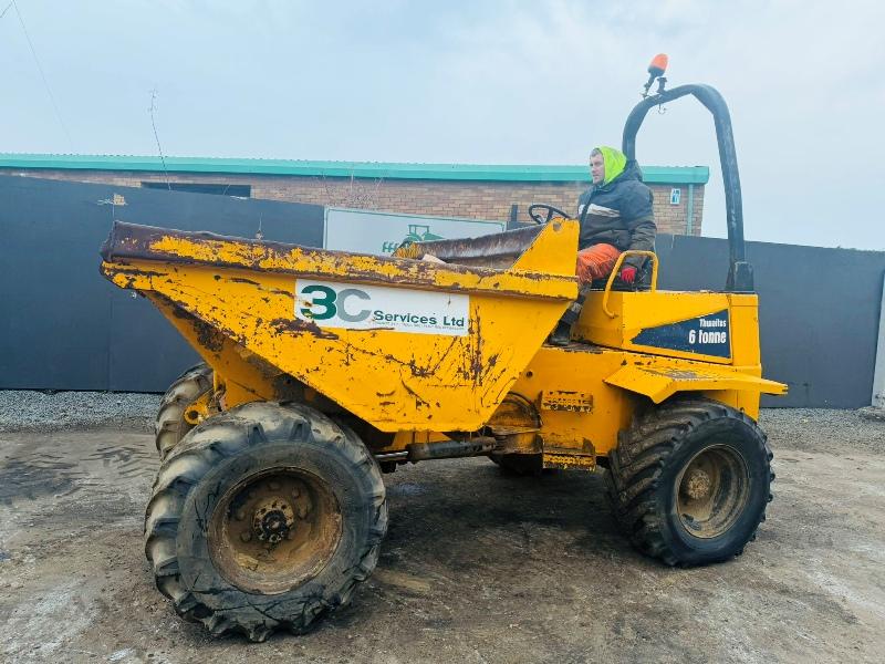 THWAITES 6 TONNE STRAIGHT TIP DUMPER*C/W SAFETY FRAME*VIDEO*