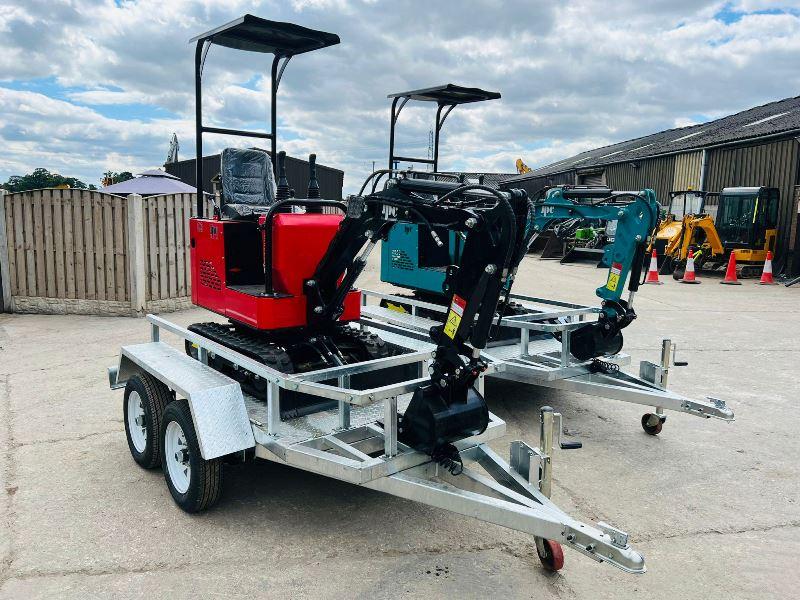 UNUSED JPC PC10 EXCAVATOR * YEAR 2023, CHOICE OF 2* C/W TWIN AXLE TRAILER*VIDEO*