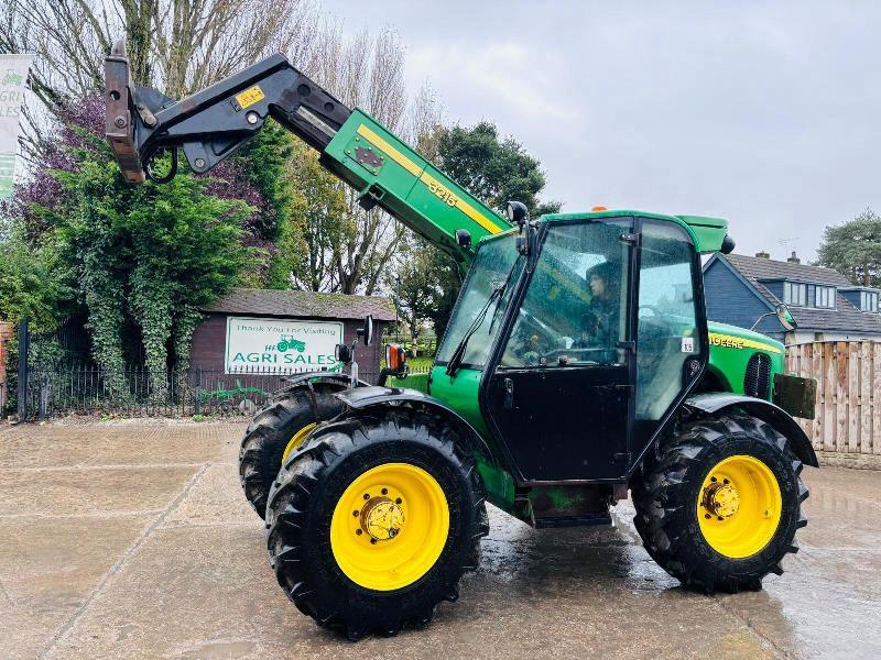 JOHN DEER 3215 4WD TURBO TELEHANDLER C/W PIN & CONE HEAD STOCK *VIDEO*