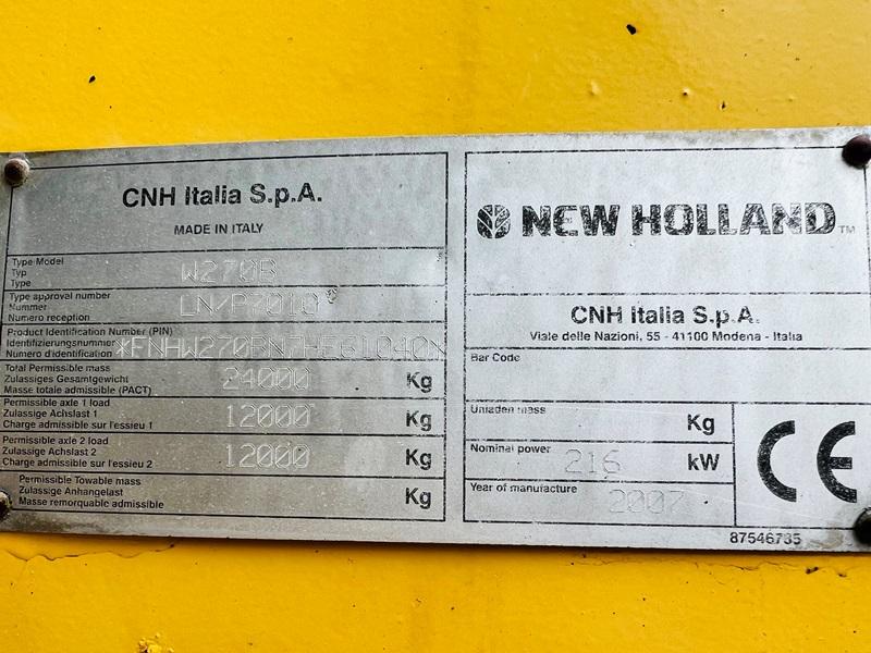 NEW HOLLAND W270B 4WD LOADING SHOVEL C/W LOAD MASTER 8000IX *VIDEO*