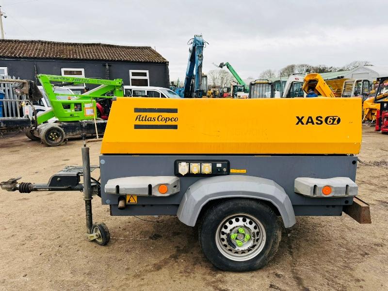 ATLAS COPCO XAS67 TOWABLE AIR COMPRESSOR*C/W DEUTZ ENGINE*VIDEO*