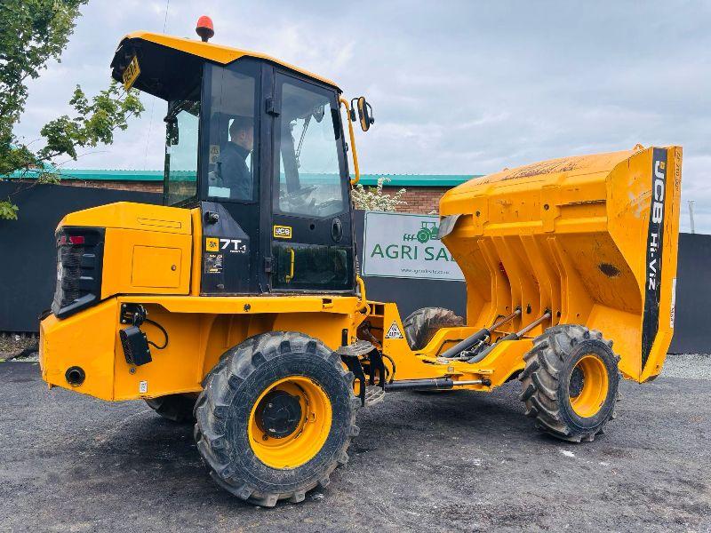 JCB 7FT 7 TONNE STRAIGHT TIP DUMPER*READING 1128 HOURS*YEAR 2018*VIDEO*