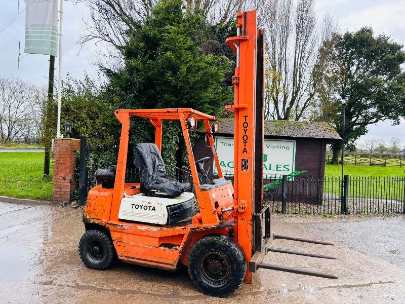 TOYOTA 4FD25 DIESEL FORKLIFT C/W 2 STAGE MAST *VIDEO*