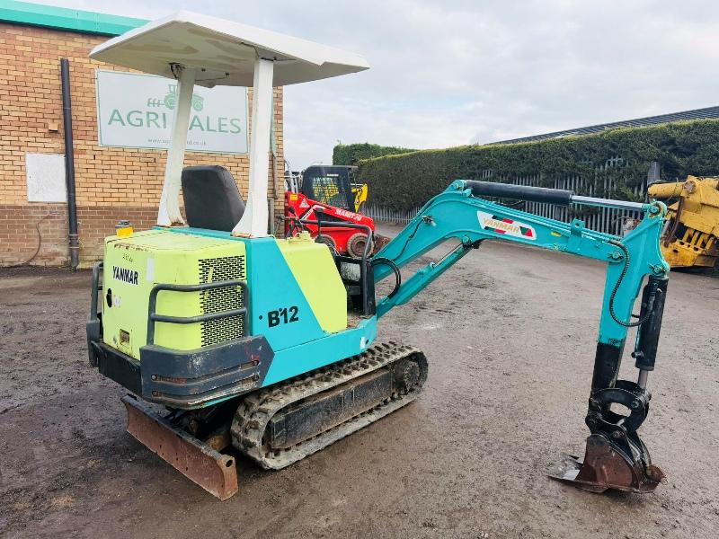 YANMAR B12 RUBBER TRACKED MINI EXCAVATOR*C/W BUCKET*VIDEO*