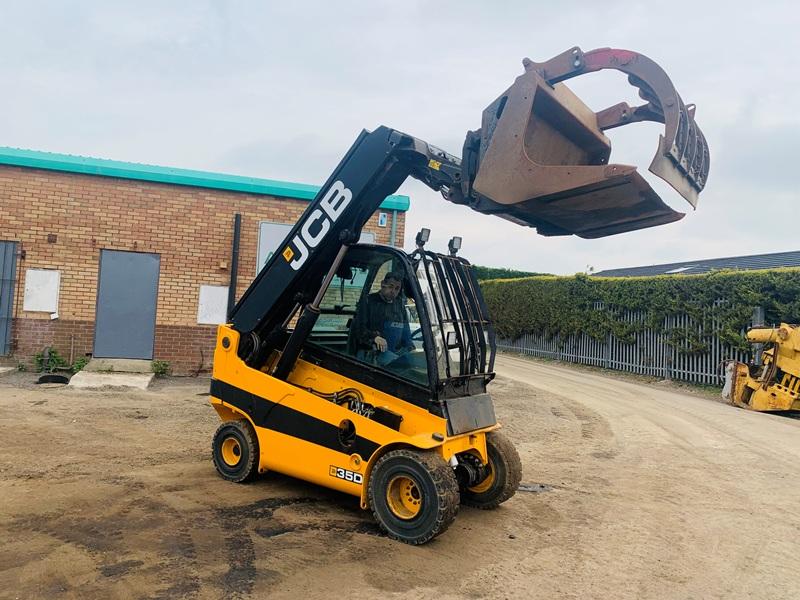 JCB 35D TELETRUK*YEAR 2018*C/W HYDRAULIC MUCK GRAB BUCKET*VIDEO*