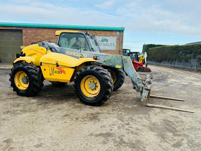 NEW HOLLAND LM430 TELEHANDLER*C/W PALLET TINES*VIDEO*