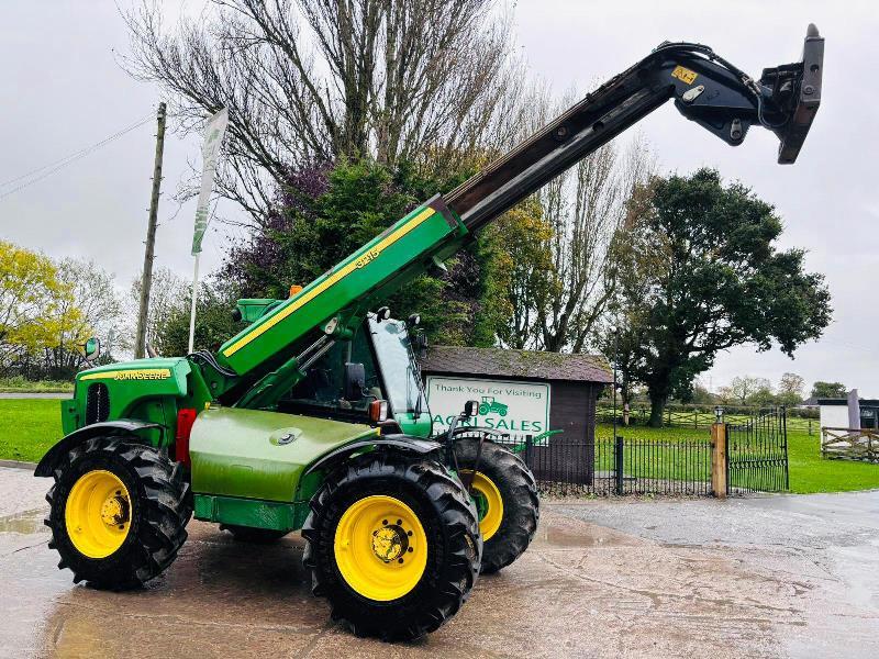 JOHN DEER 3215 4WD TURBO TELEHANDLER C/W PIN & CONE HEAD STOCK *VIDEO*
