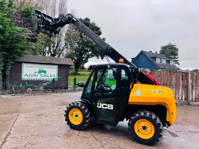 JCB 516-40 4WD TELEHANDLER *YEAR 2018, 68 PLATE, 1034 HOURS* C/W PALLET TINES *VIDEO*