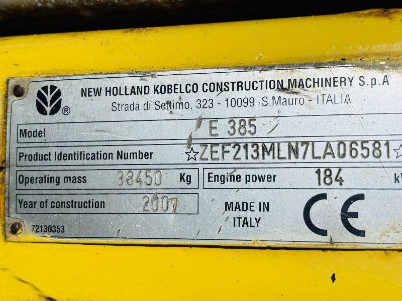 NEW HOLLAND KOBELCO E385 EXCAVATOR C/W ISUZU ENGINE & QUICK HITCH *VIDEO*