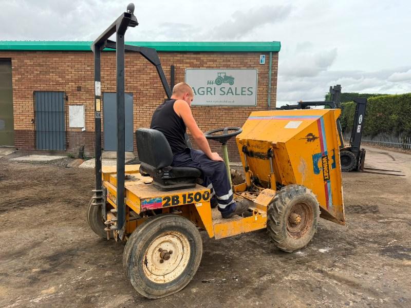 WINGET 2B1500 STRAIGHT TIP DUMPER*C/W ROLL BAR*VIDEO*