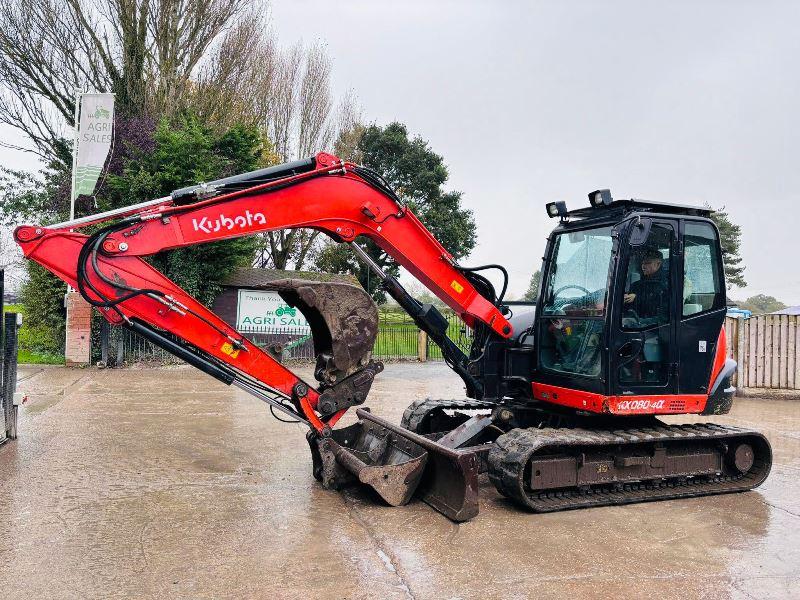 KUBOTA KX080-4TRACKED EXCAVATOR *YEAR 2020, 3465 HOURS* C/W QUICK HITCH *VIDEO*