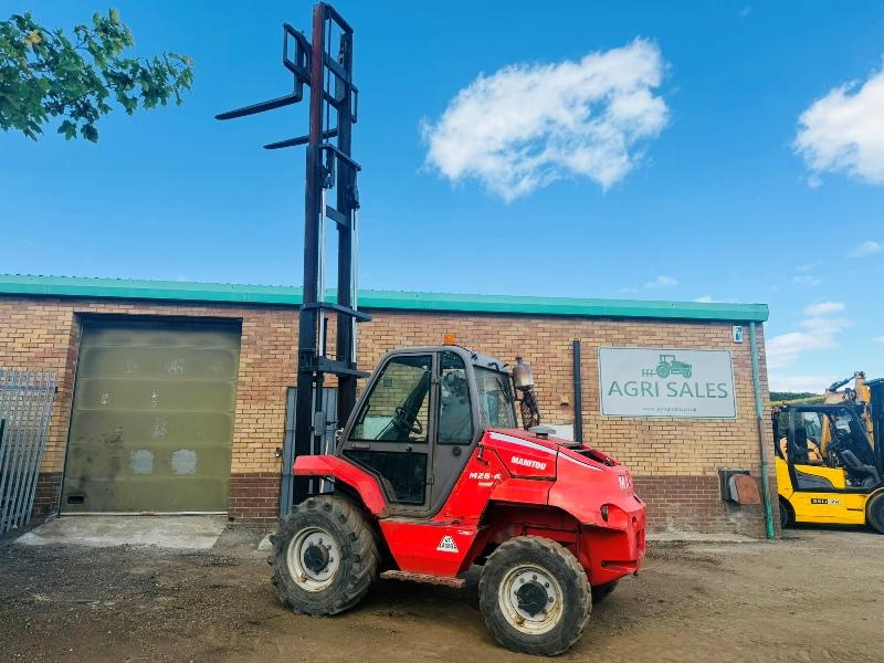 MANITOU M26-4 ROUGH TERRAIN FORKLIFT*YEAR 2016*C/W PALLET TINES*VIDEO*