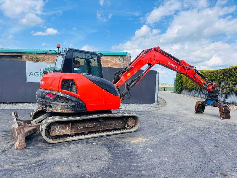 KUBOTA KX080-4A2 EXCAVATOR* YEAR 2021*C/W SELECTOR GRAB*VIDEO*