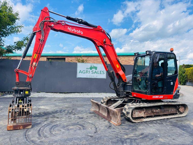 KUBOTA KX080-4A2 EXCAVATOR* YEAR 2021*C/W SELECTOR GRAB*VIDEO*