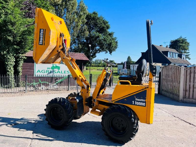 THWAITES 1 TON HIGH TIP DUMPER *YEAR 2019, ONLY 1112 HOURS* C/W ROLE BAR *VIDEO*