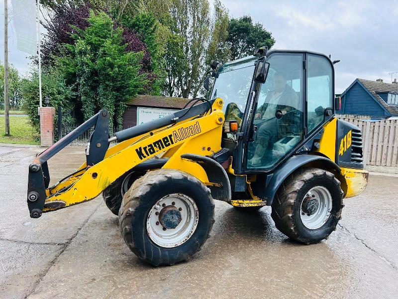 KRAMER 418 4WD LOADING SHOVEL C/W QUICK HITCH & 4WS *VIDEO*