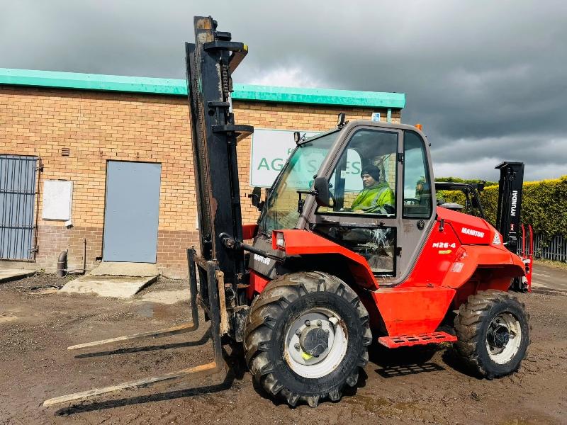 MANITOU M26-4 ROUGH TERRAIN FORKLIFT*YEAR 2018*C/W PALLET TINES*VIDEO*