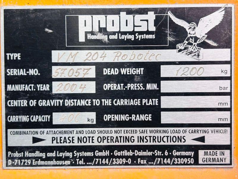 PROBST VM 204 ROBOTEC PAVING STONE LAYER*C/W 2 CLAMPS*VIDEO*
