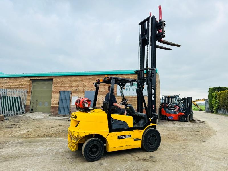 HYUNDAI 35L-7A FORKLIFT*C/W FORK POSITIONER*YEAR 2016*VIDEO*