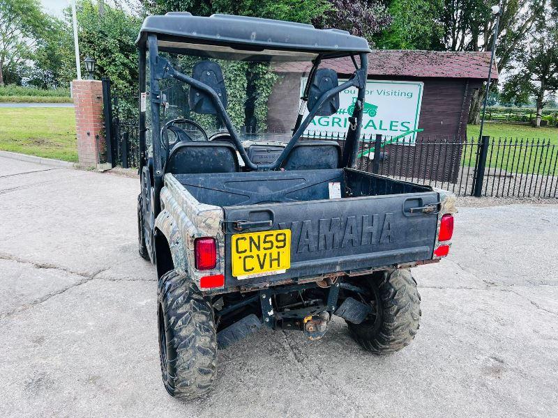 YAMAHA RHINO 700 PETROL 4WD UTV *ROAD REGISTERED* C/W CAMO WRAP *VIDEO*