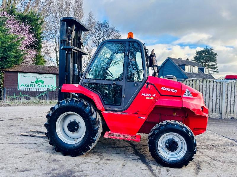MANITOU M26-4 ROUGH TERRIAN 4WD FORKLIFT *YEAR 2017, 3095 HOURS* VIDEO *