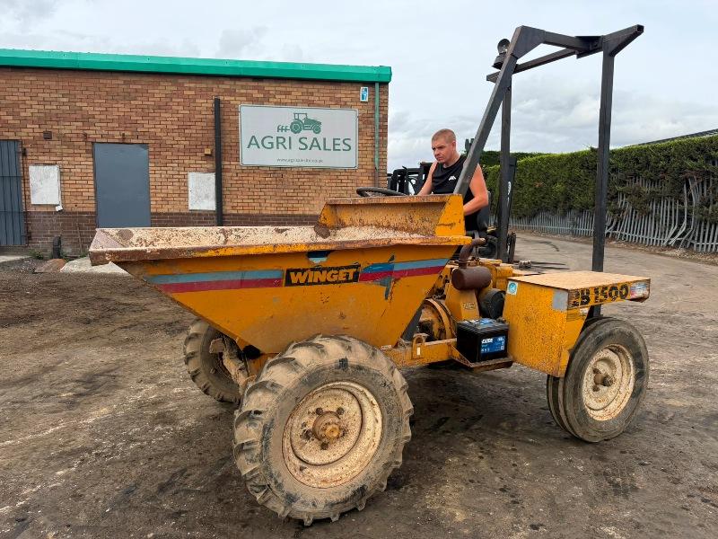 WINGET 2B1500 STRAIGHT TIP DUMPER*C/W ROLL BAR*VIDEO*