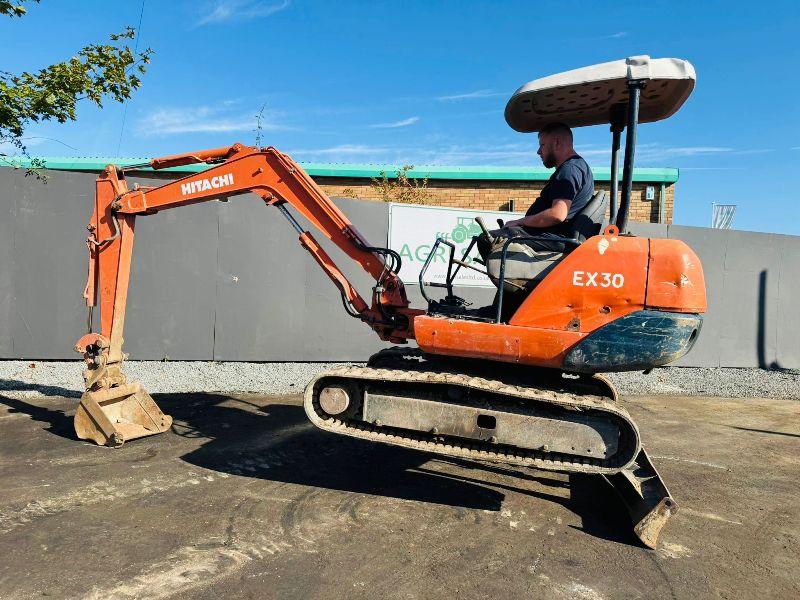 HITACHI EX30 EXCAVATOR*RUBBER TRACKS*C/W BUCKET*VIDEO*