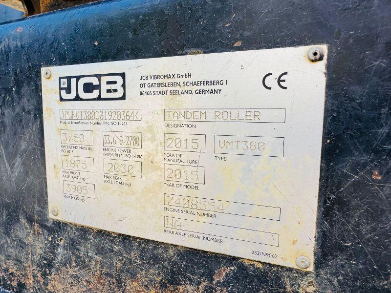 JCB VMT380-130 TANDEM ROLLER*YEAR 2015*VIDEO*