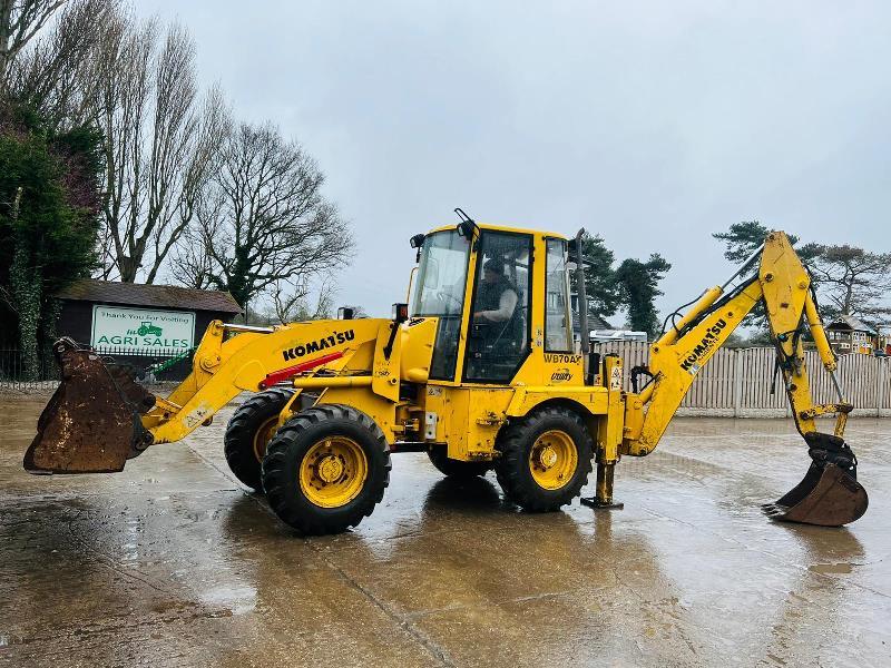KOMATSU WB70A 4WD PIVOT STEER BACKHOE DIGGER C/W QUICK HITCH *VIDEO*