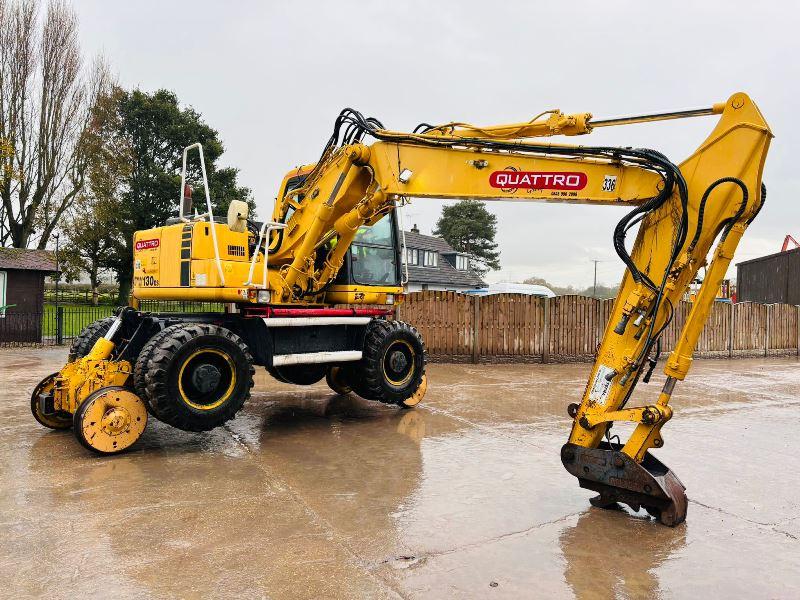 KOMATSU PW130ES-6K 4WD WHEELED EXCAVATOR C/W QUICK HITCH & RAILWAY GEAR *VIDEO*