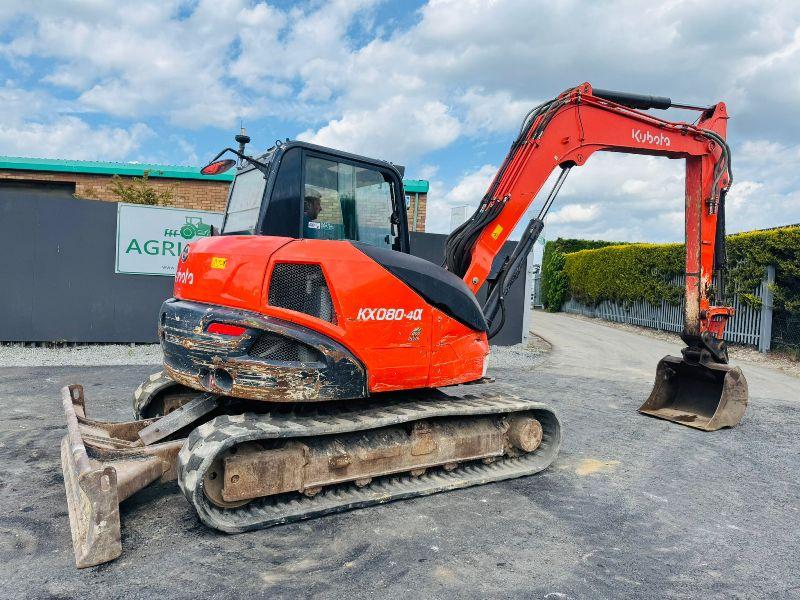 KUBOTA KX080-4A EXCAVATOR *C/W BUCKET* YEAR 2018*VIDEO*