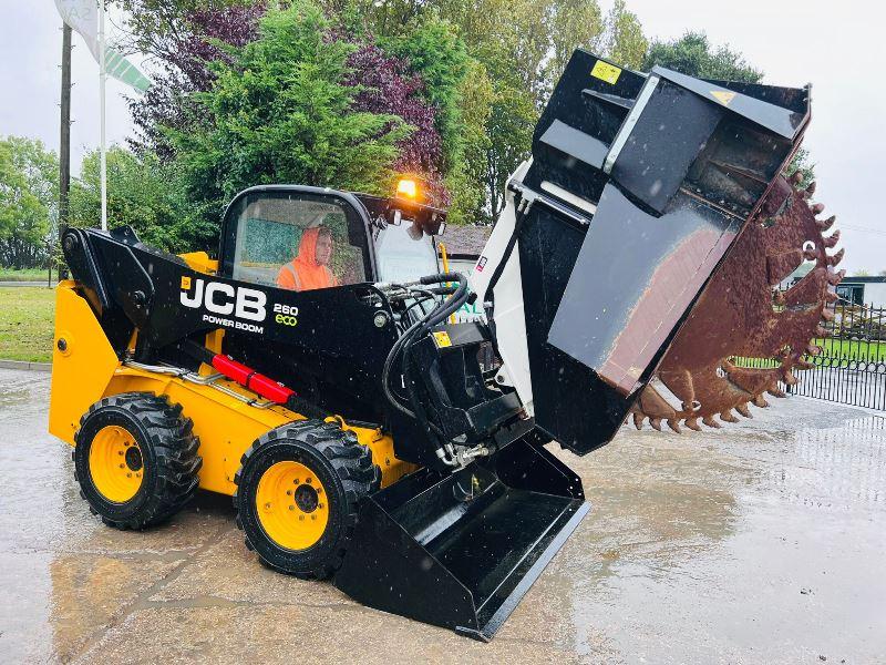 JCB 260 4WD SKIDSTEER *YEAR 2017, ONLY 182 HOURS * C/W WHEEL SAW & BUCKET *VIDEO*