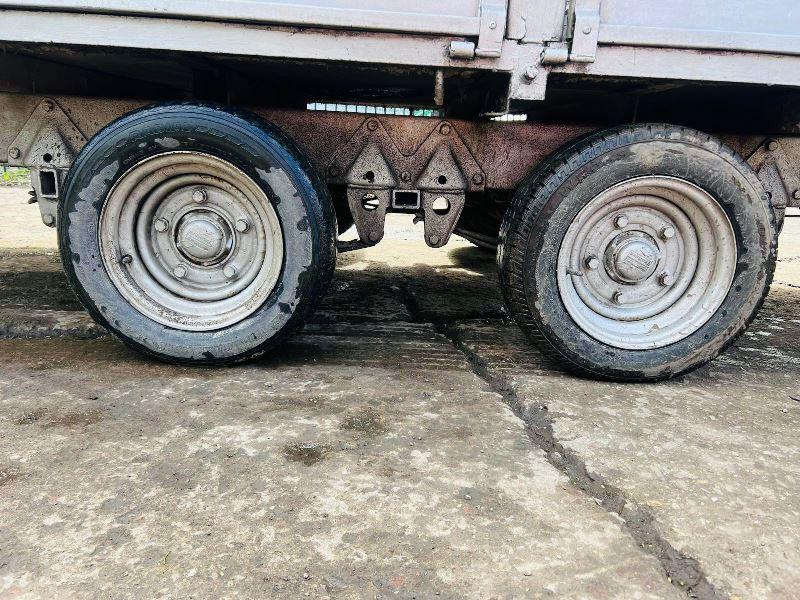 IFOR WILLIAMS LM125G DOUBLE AXLE DROP SIDE TRAILER C/W HIGH SIDED CAGE SIDES 