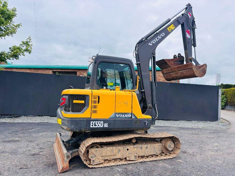 VOLVO EC55DAG RUBBER BLOCK TRACKS EXCAVATOR *YEAR 2020*C/W BUCKET*VIDEO*