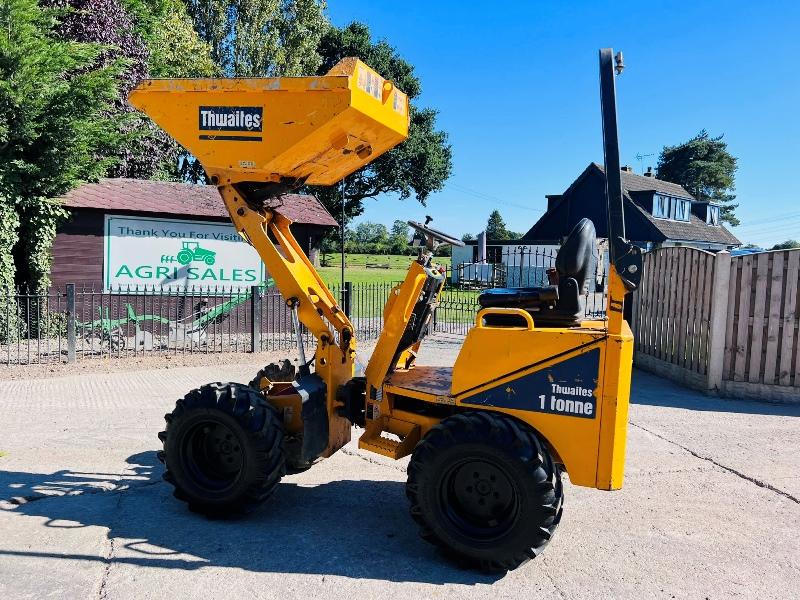 THWAITES 1 TON HIGH TIP DUMPER *YEAR 2019, ONLY 1112 HOURS* C/W ROLE BAR *VIDEO*