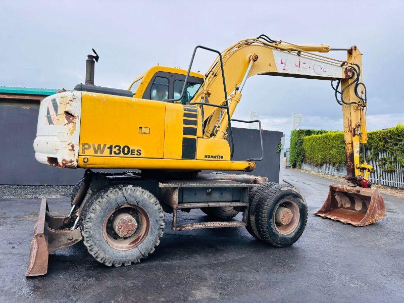 KOMATSU PW130ES 4WD WHEELED EXCAVATOR *C/W BUCKET *VIDEO*