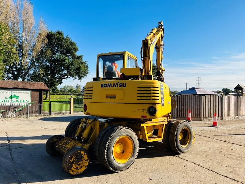 KOMATSU PW95 4WD WHEELED EXCAVATOR C/W 4WS & RAILWAY RUNNING GEAR *VIDEO*