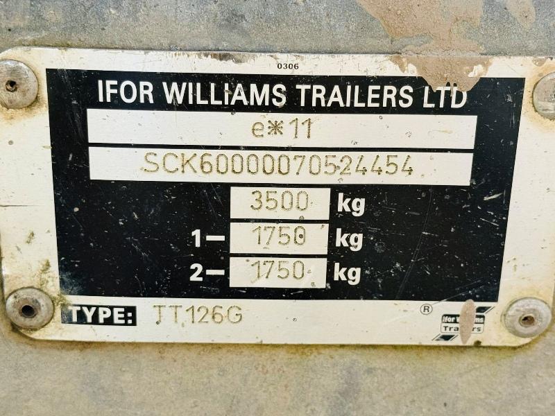 IFOR WILLIAMS TWIN AXLE 12FT 6 TIPPING TRAILER*C/W DETACHABLE SIDES*VIDEO*