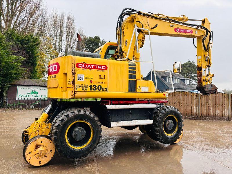 KOMATSU PW130ES-6K 4WD WHEELED EXCAVATOR C/W QUICK HITCH & RAILWAY GEAR *VIDEO*