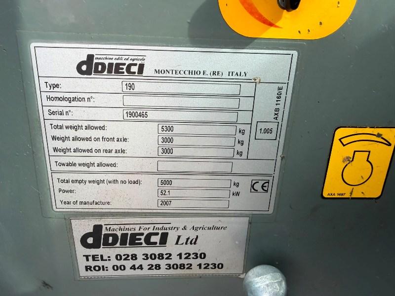 DIECI 190 TELEHANDLER*C/W PALLET TINES*VIDEO*