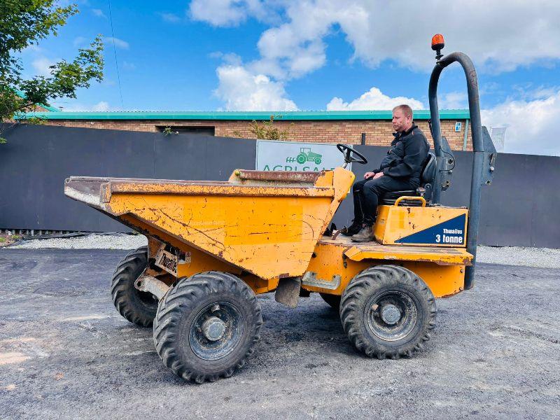 THWAITES MACH570 3 TONNE STRAIGHT TIP DUMPER*READING 1977 HOURS*VIDEO*