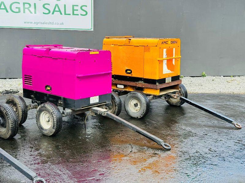 ARC GEN TOWABLE WELDER/GENERATOR*CHOICE OF 4*YEAR 2010*VIDEO*