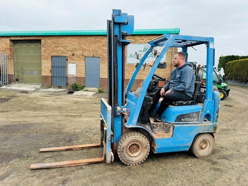 NISSAN 16 PETROL/GAS FORKLIFT*C/W SIDESHIFT*YEAR 2010*VIDEO*