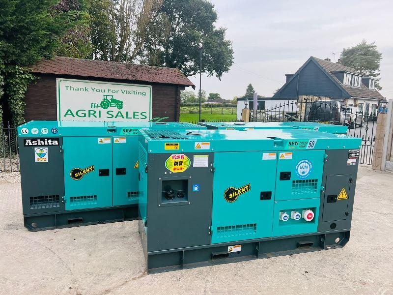 BRAND NEW ASHITA AG3-50 50KVA SILENT RUN GENERATOR *YEAR 2023, CHOICE OF 2*