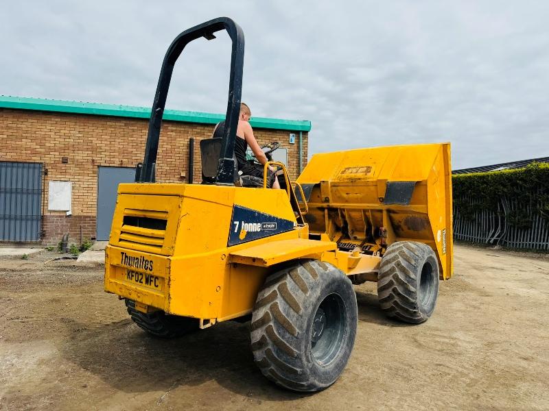 THWAITES 7 TONNE STRAIGHT TIP DUMPER*C/W PERKINS ENGINE*VIDEO*