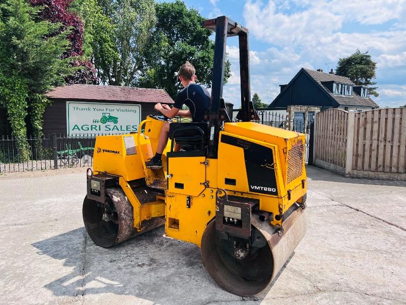 JCB VIBROMAX VMT280 DOUBLE DRUM ROLLER *685 HOURS* C/W ROLE BAR *VIDEO* 