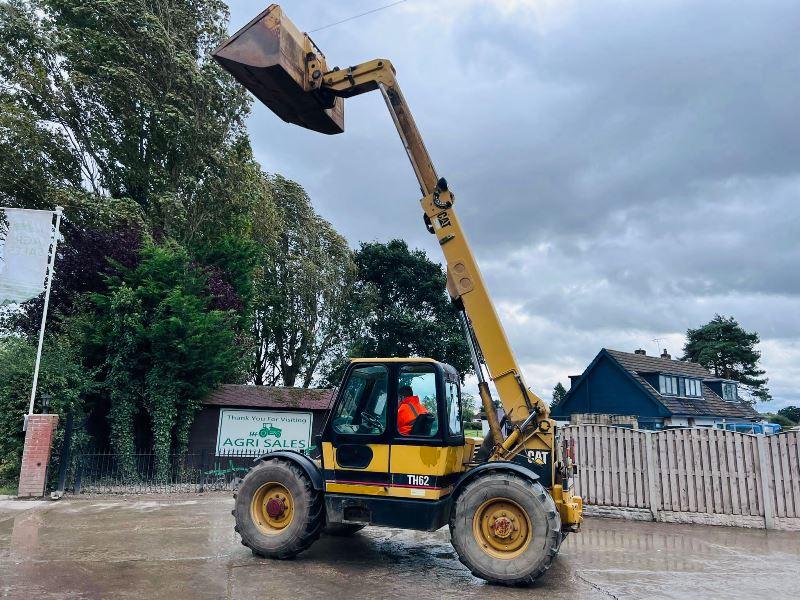 CATERPILLAR TH62 4WD TELEHANDLER *AG-SPEC* C/W BUCKET & TINES *VIDEO*