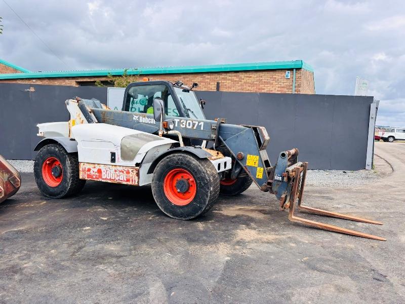 BOBCAT T3071 TELEHANDLER*C/W PALLET TINES AND BUCKET*VIDEO*