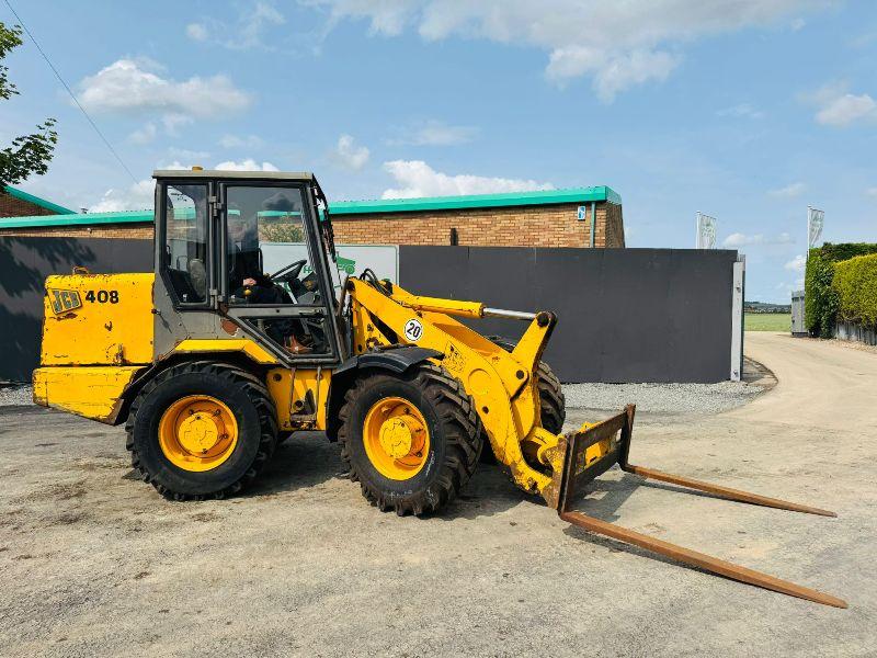 JCB 408 PIVOT STEER HANDLER *C/W LONG PALLET TINES*VIDEO*