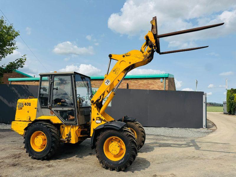 JCB 408 PIVOT STEER HANDLER *C/W LONG PALLET TINES*VIDEO*